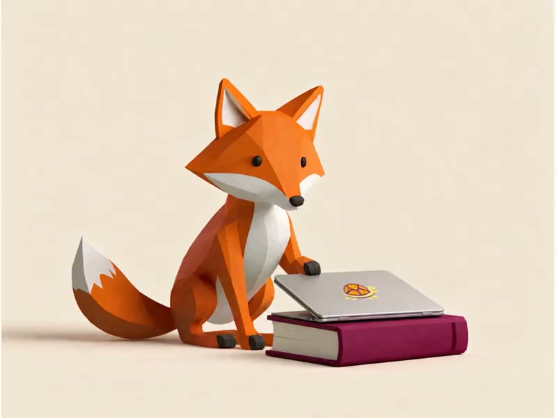 An enduri character learning with a laptop