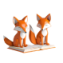 Two reading foxes symbolising enduri's focus on reading as a foundational skill for success through domain-general strategies.
