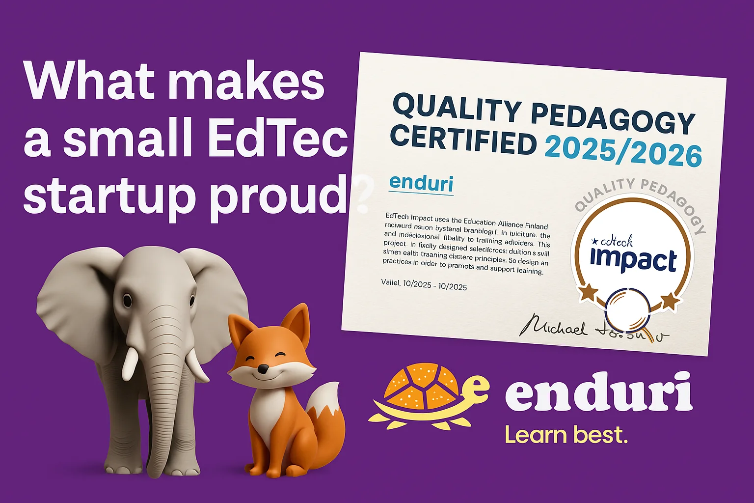 Forget Luck – We’ve Got Pedagogical Quality!